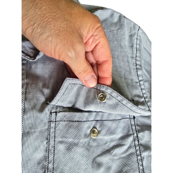 Eighty Eight Platinum Striped Button-Up Shirt With Snap Pockets - s - Picture 5 of 7